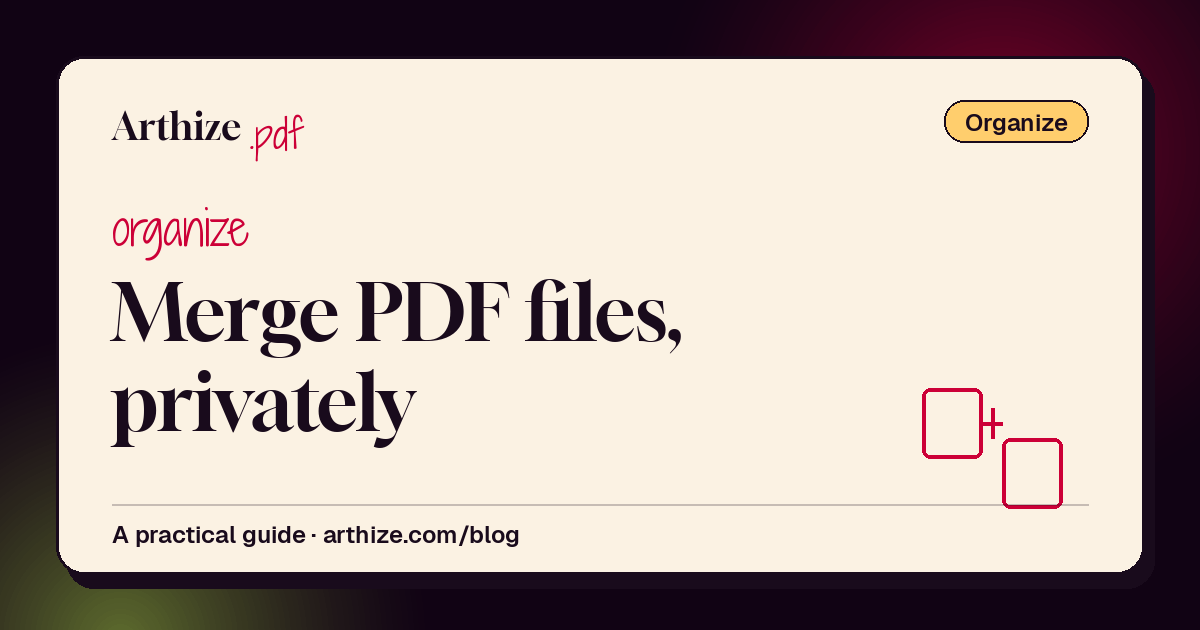 Arthize guide cover — how to merge PDF files